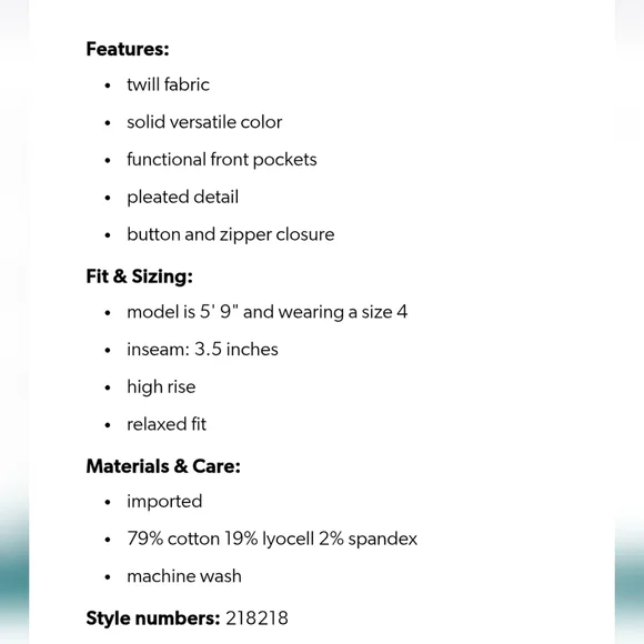 Maurices Tan Twill Pleated Shorts NWT - Picture 10 of 11